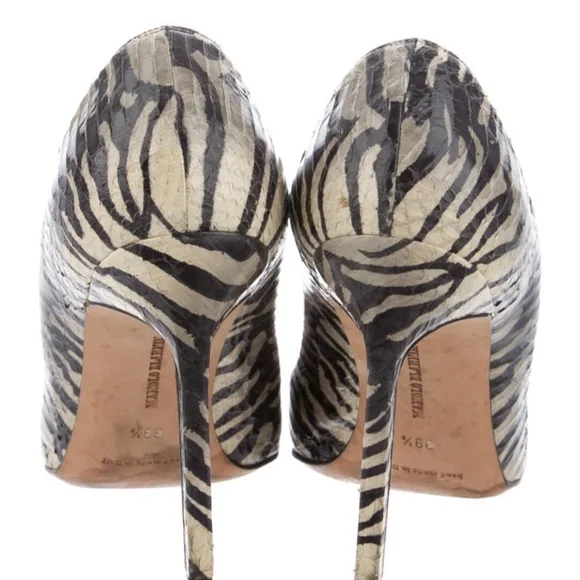 Manolo Blahnik Leather Zebra Pumps - Picture 4 of 5